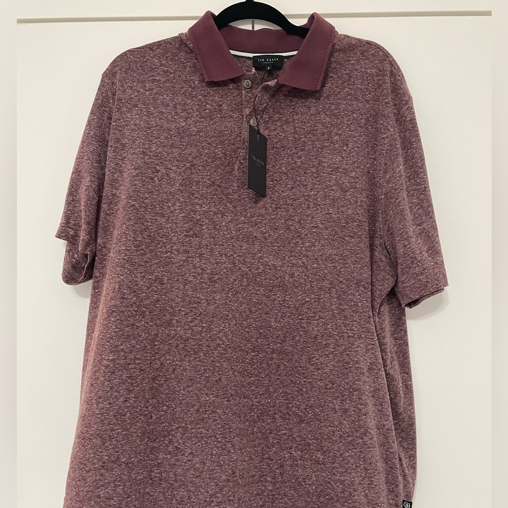 Ted Baker Red Polo Shirt Textured Fabric